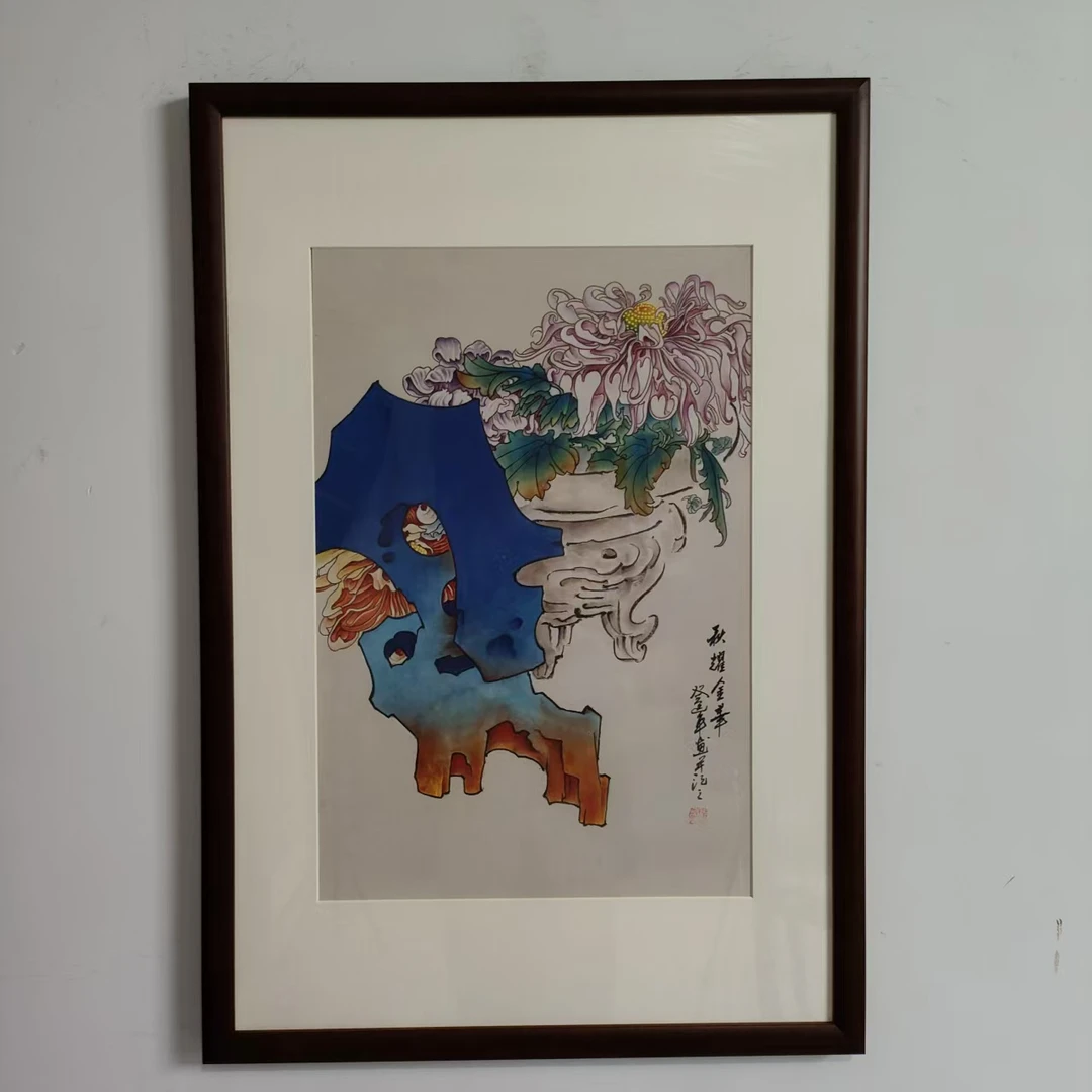 【126】60*90秋耀金华图纯实木框餐厅茶室书房家居装饰挂墙画