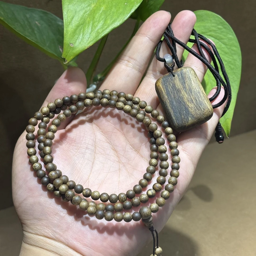 沉香【地主专属】16 G51833-沉香套装（脖挂+无事牌）-脖挂5mm