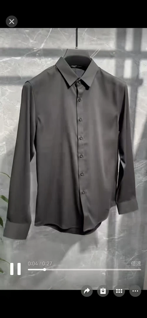 25秋季男士欧货简单款黑色衬衫