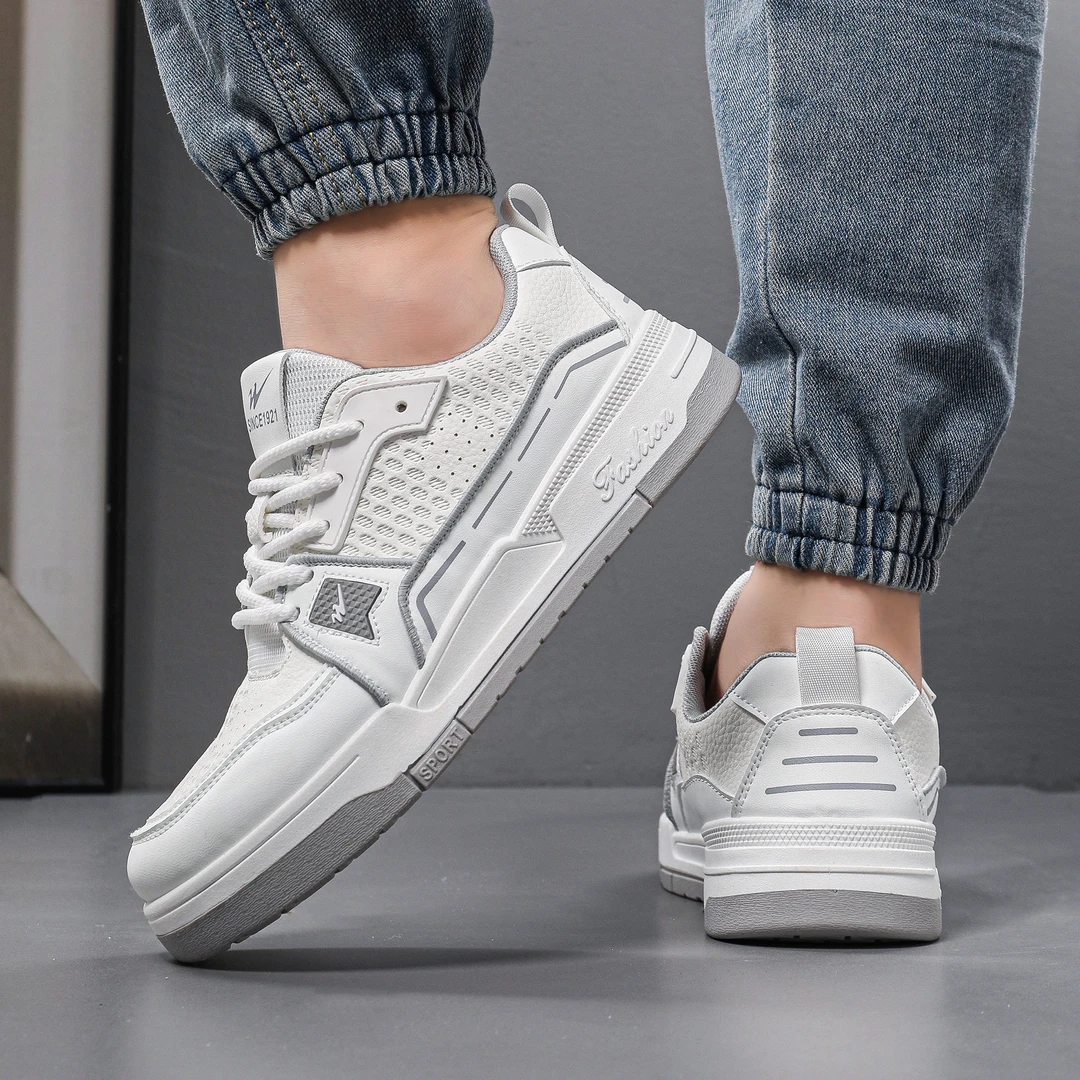 【双星正品】休闲板鞋男士2025春季新款百搭潮流低帮透气皮面男鞋