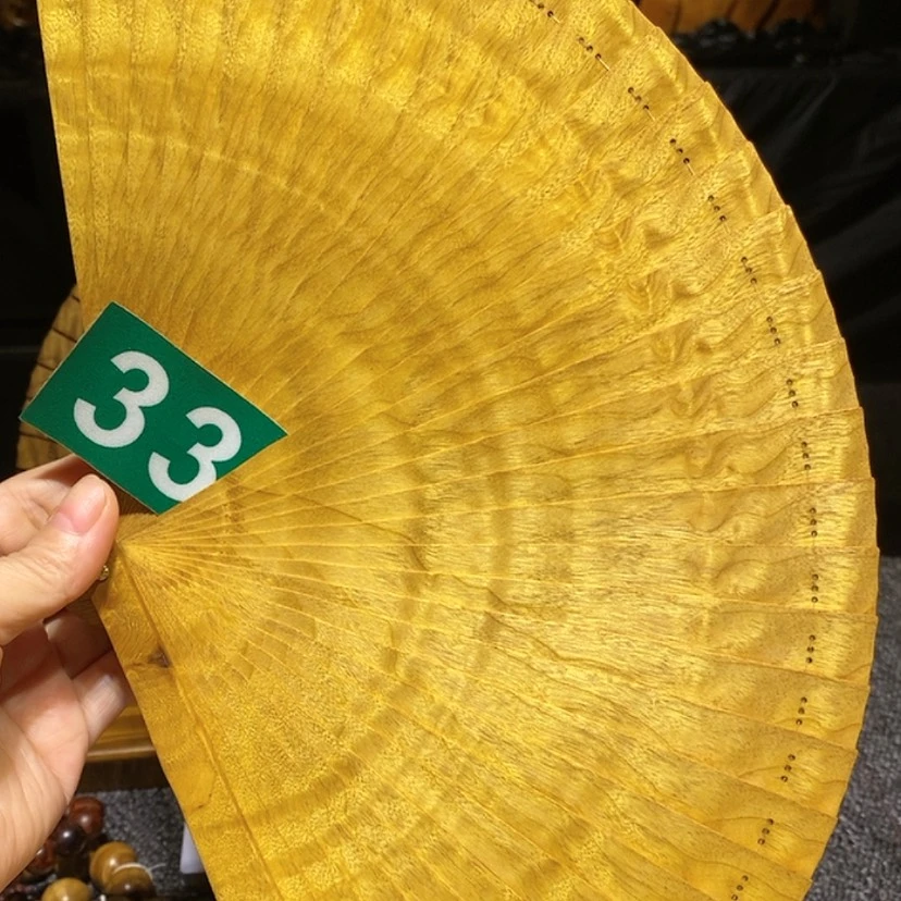 【闪购商品】金丝楠三**光金丝楠木扇子