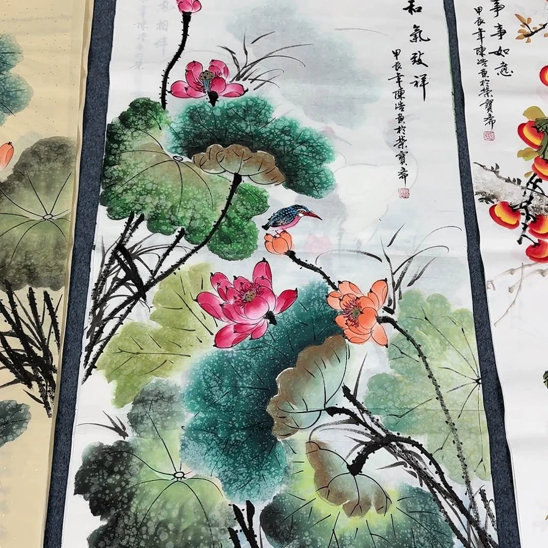 国画尺寸70X138手绘作品