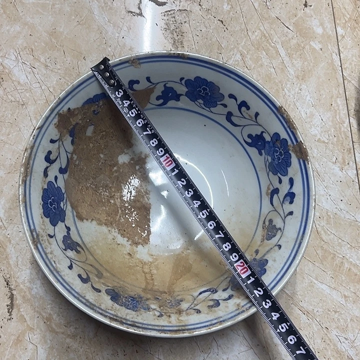 摆件陶22.5厘米芙蓉花碗
