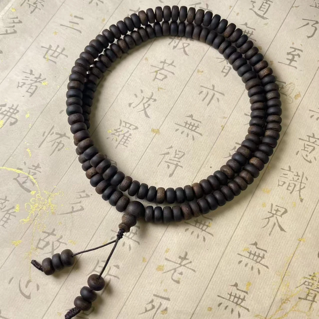 沉香文l沉香手串多圈药片珠7mm
