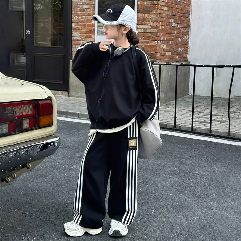 女童秋装套装2025新款儿童装运动中大童春秋款女孩洋气春季两件套