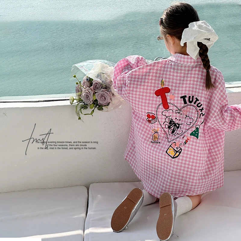 图图小象2025春秋季新款儿童衬衫女童可爱洋气长袖韩版上衣BCT167