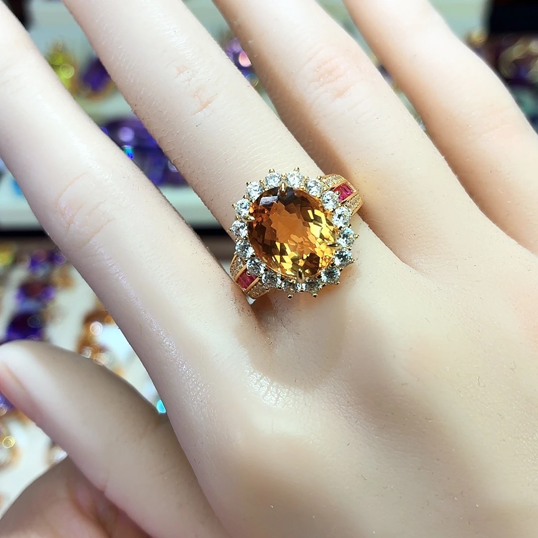 水晶戒指银S925镶嵌