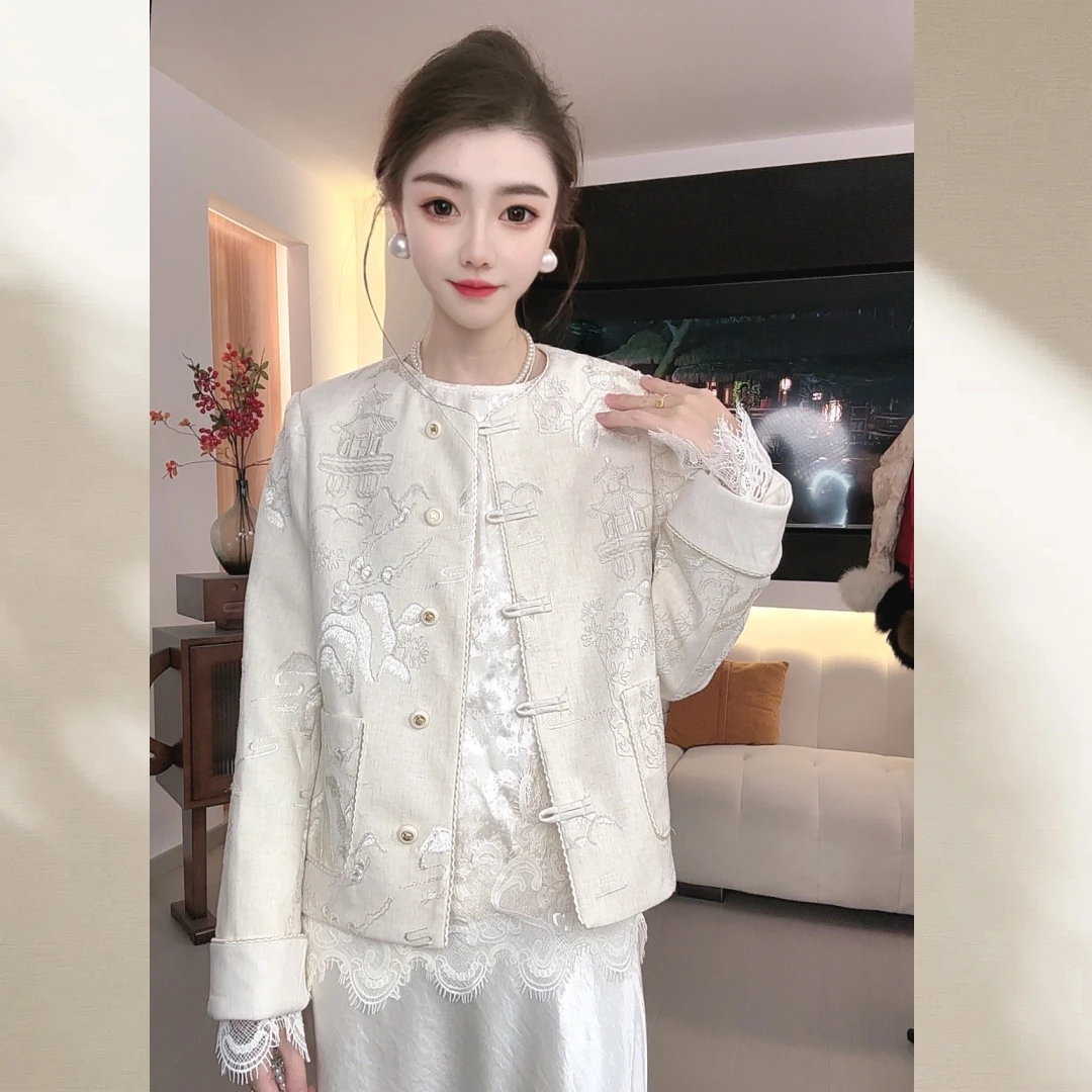 202525春季新款国风新中式重工刺绣外套休闲百搭时尚短外套网红