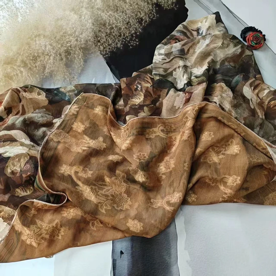 【干枯玫瑰】140*140重磅香云烧花高货重磅国风高端丝巾