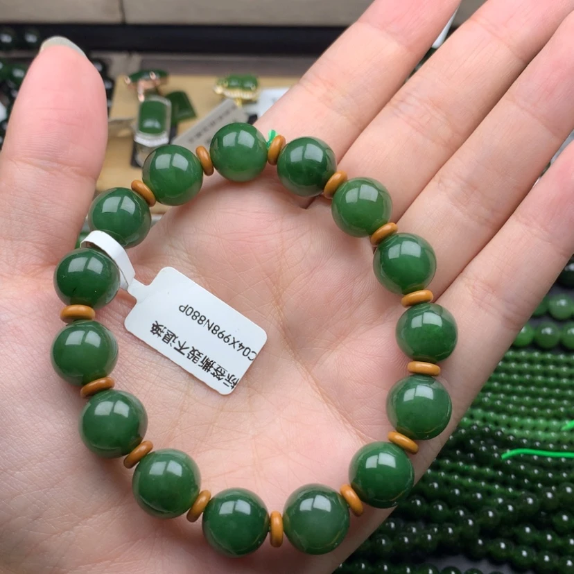 【闪购商品】未镶嵌手串和田玉（碧玉）12m捡漏