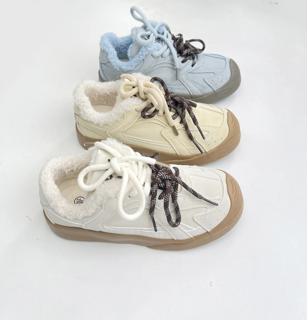 加绒德训小白鞋女厚底帆布鞋2025秋冬款棉鞋百搭运动休闲保暖板鞋