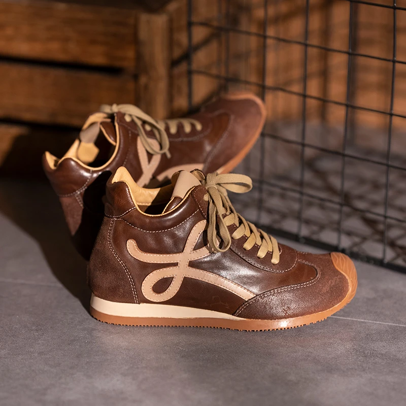 男女同款系带厚底英伦德训鞋时尚百搭ins高帮休闲鞋8669-1&5089H