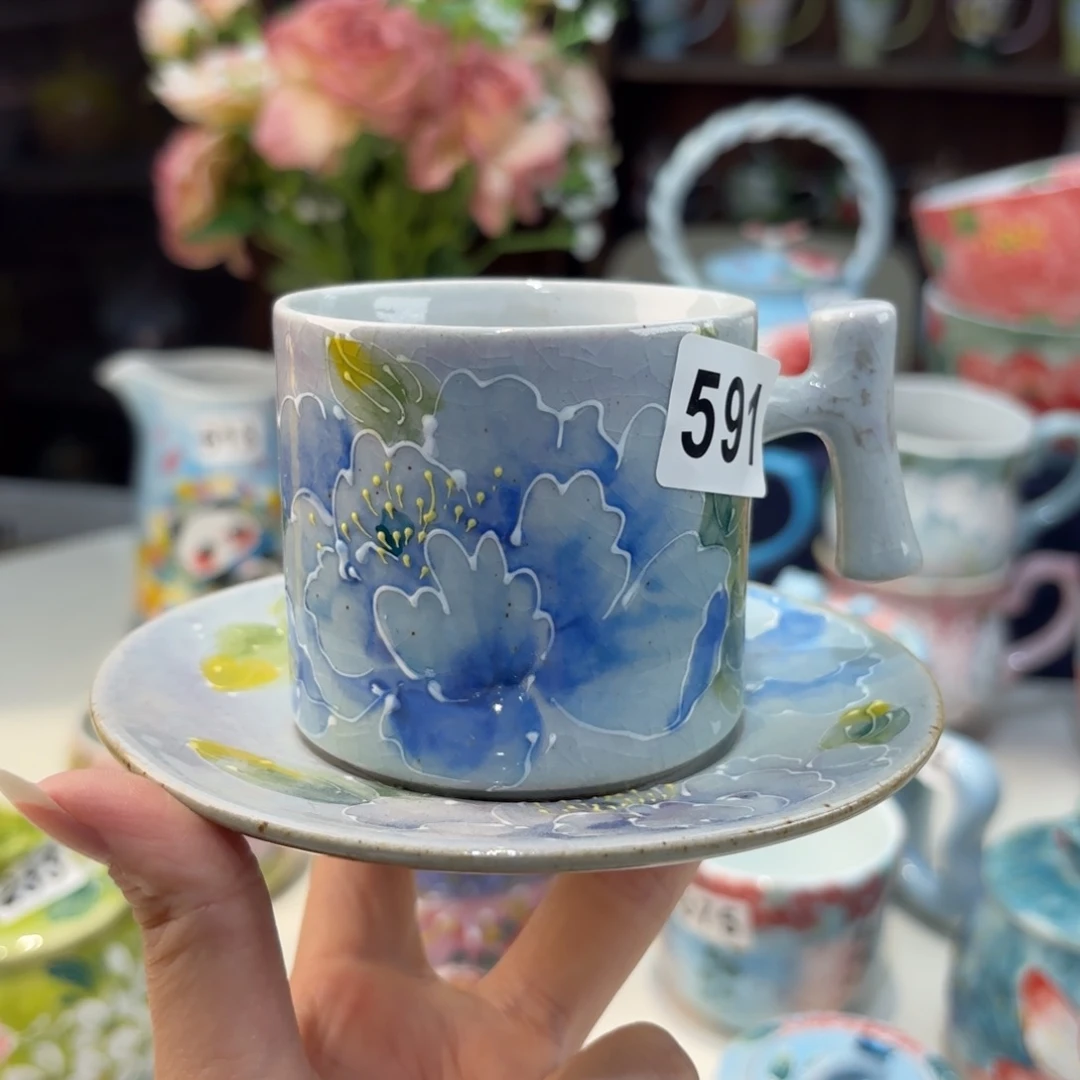 瓷片景德镇手绘高温釉下彩陶瓷茶具