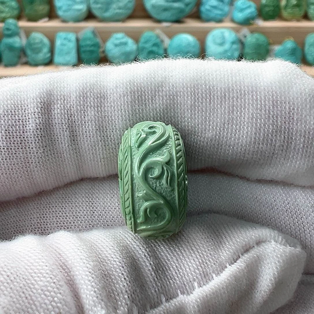 未镶嵌绿松石唐草珠16x9mm