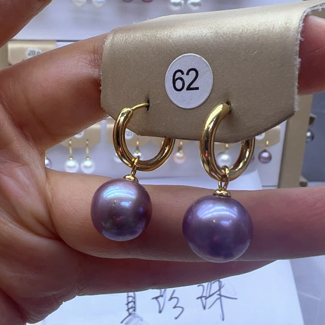 银S925镶嵌淡水珍珠耳饰