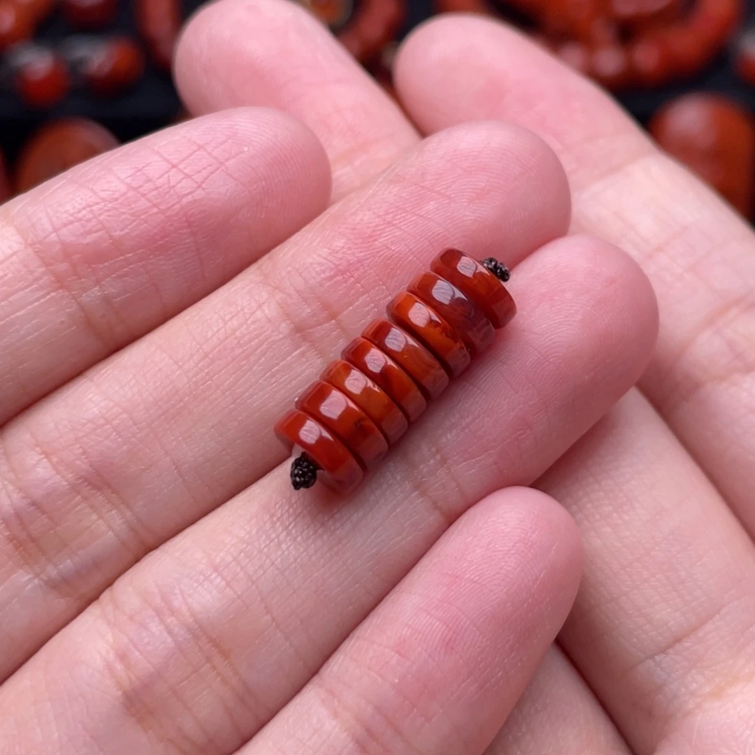 南红玛瑙未镶嵌珠宝奇石隔片7.5mm