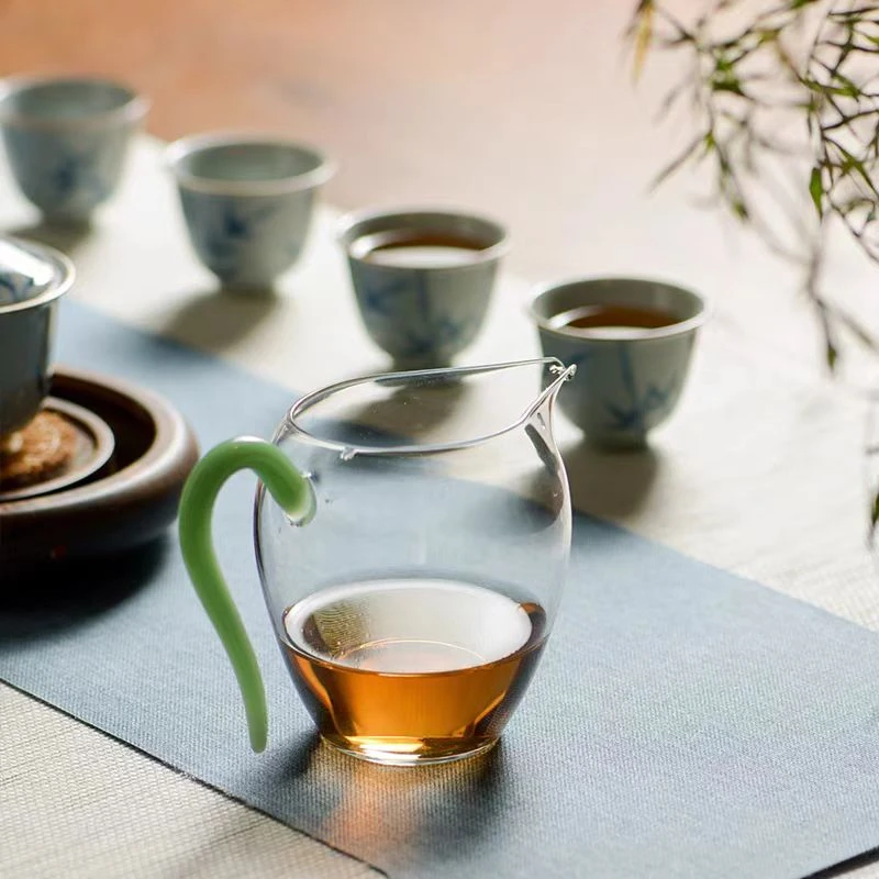 彩把耐高温玻璃泡茶器公道杯高硼硅玻璃杯