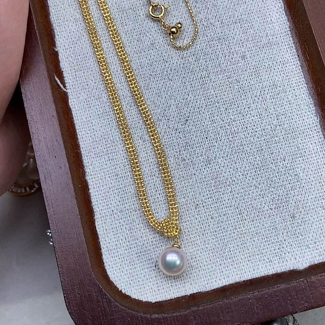 银S925镶嵌海水珍珠套链