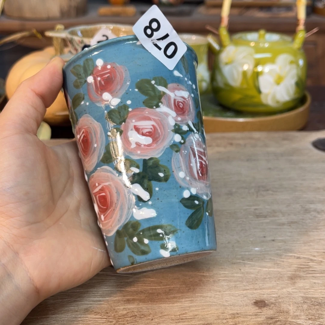 壶素浅陶瓷手工手绘