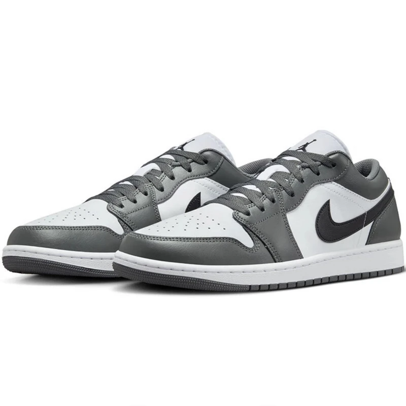 乔丹AIR JORDAN 1 LOW 实战训练 复古灰白男女款篮球鞋553560-152
