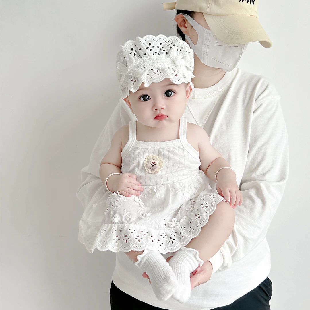 宝宝夏季薄款吊带包屁婴幼儿刺绣裙摆吊带裙满月周岁服Z1268