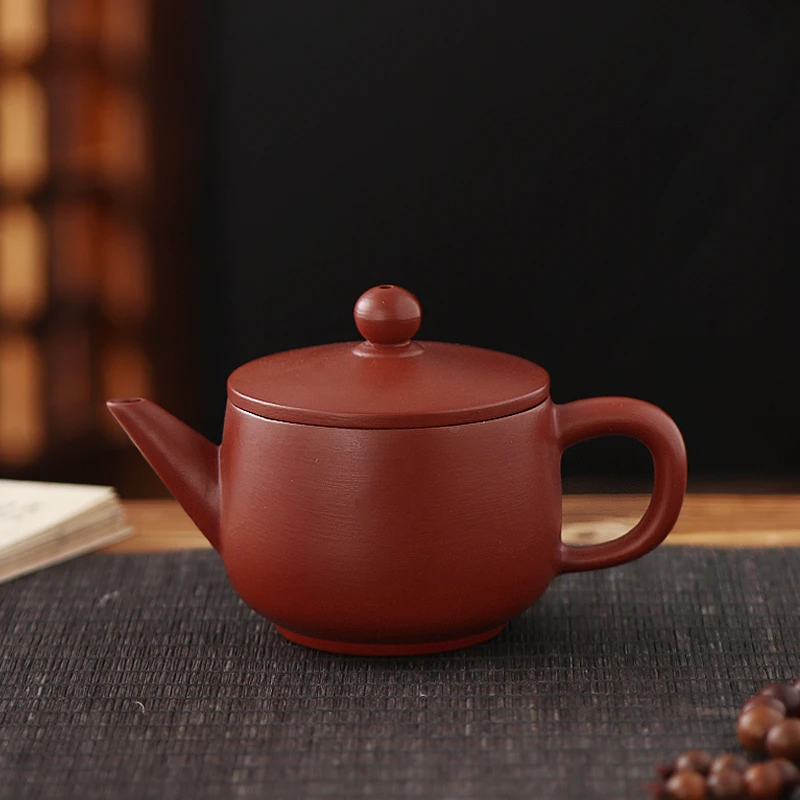 潮州朱泥手拉壶潮式汉瓦壶大口径实用器原矿朱泥入门级纯手工拉胚