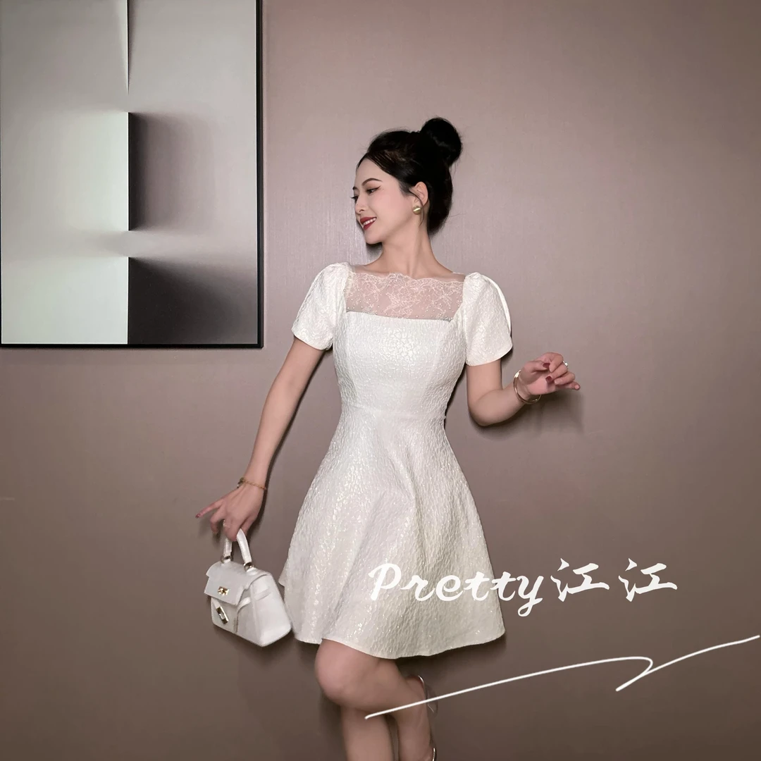 Pretty小众设计师品牌江江定制 时尚优雅气质显瘦连衣裙21678