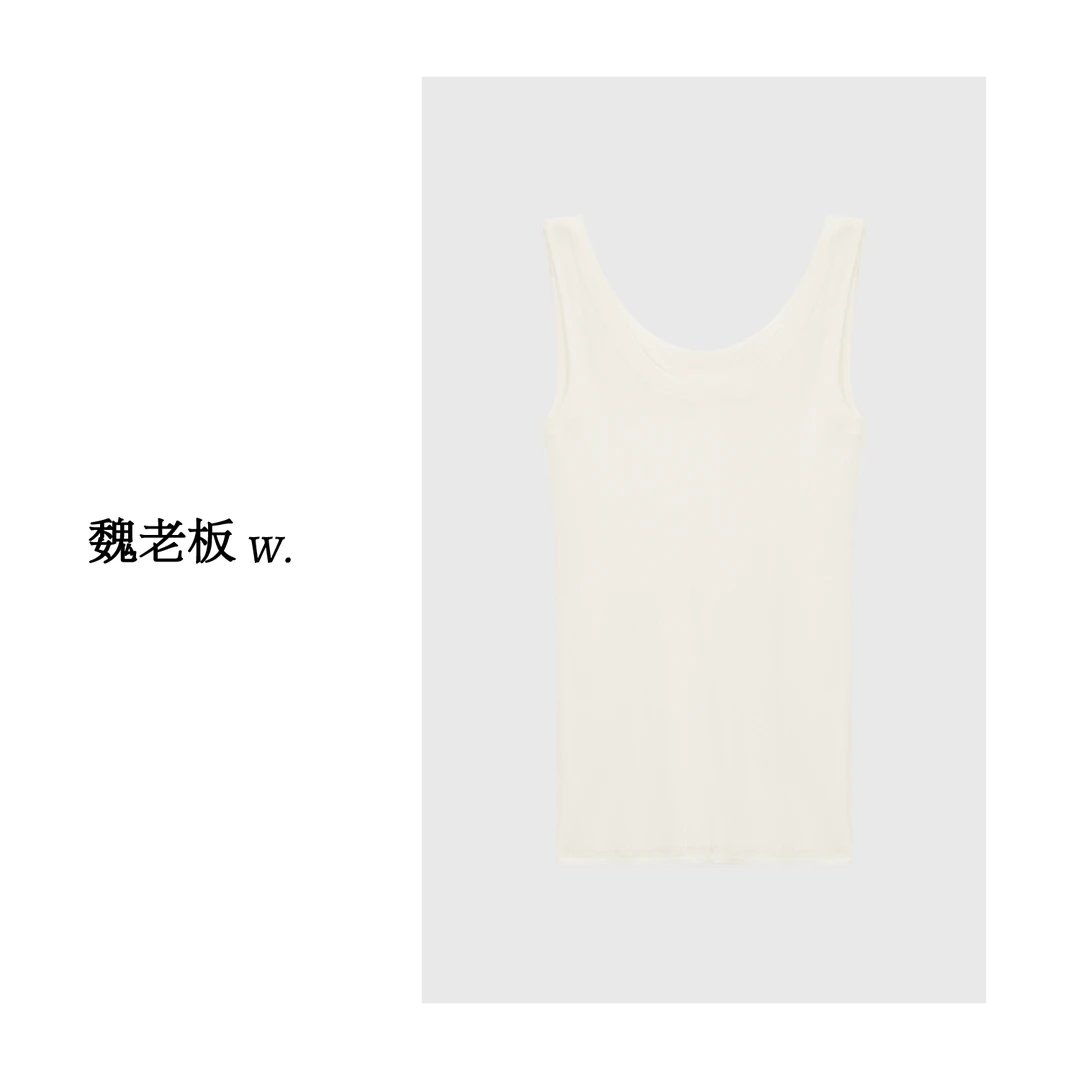 W.Diva【织简】夏季纯色品质坑条纹理百搭休闲背心打底女52T201856