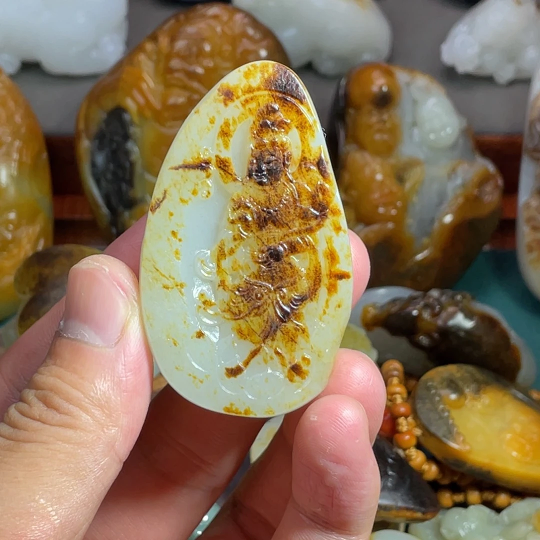 和田玉未镶嵌吊坠(不含链)