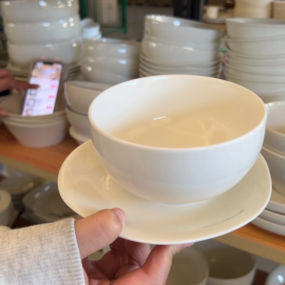 新骨瓷002瑕疵慎拍暖白 5寸胖胖碗 2只装