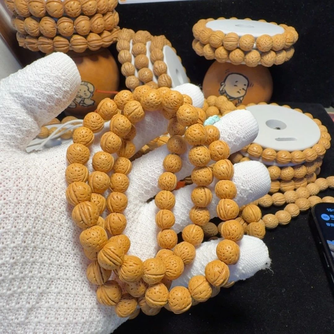 桃核手串金豆半挂（72籽）