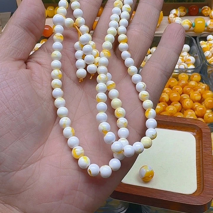 ?**?瓷白素串一条108