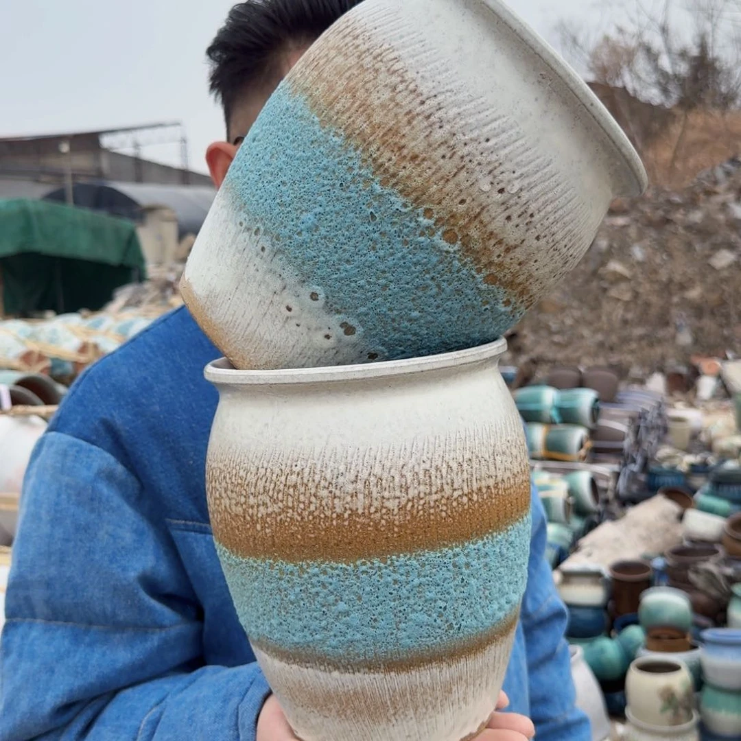 紫砂摆件口17高21（两个三色泡泡