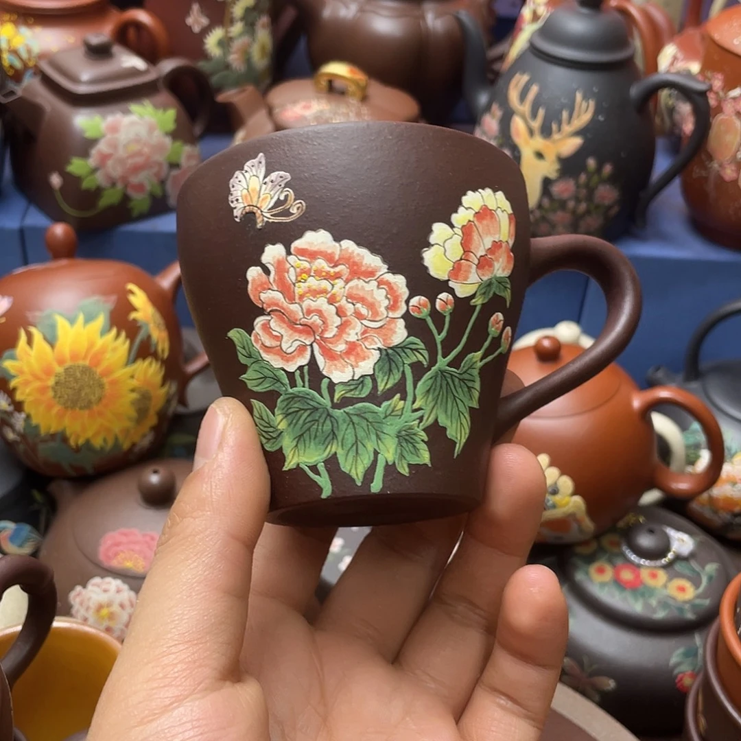 茶杯红泥紫砂主人杯180cc