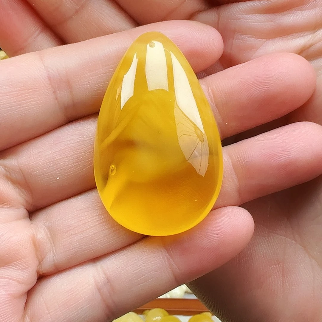 裸石琥珀未镶嵌蜜蜡水滴