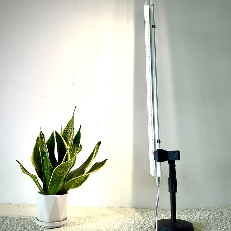 桌面落地立式植物补光灯侧发光竖立灯管侧发光仿太阳龟背竹天南星