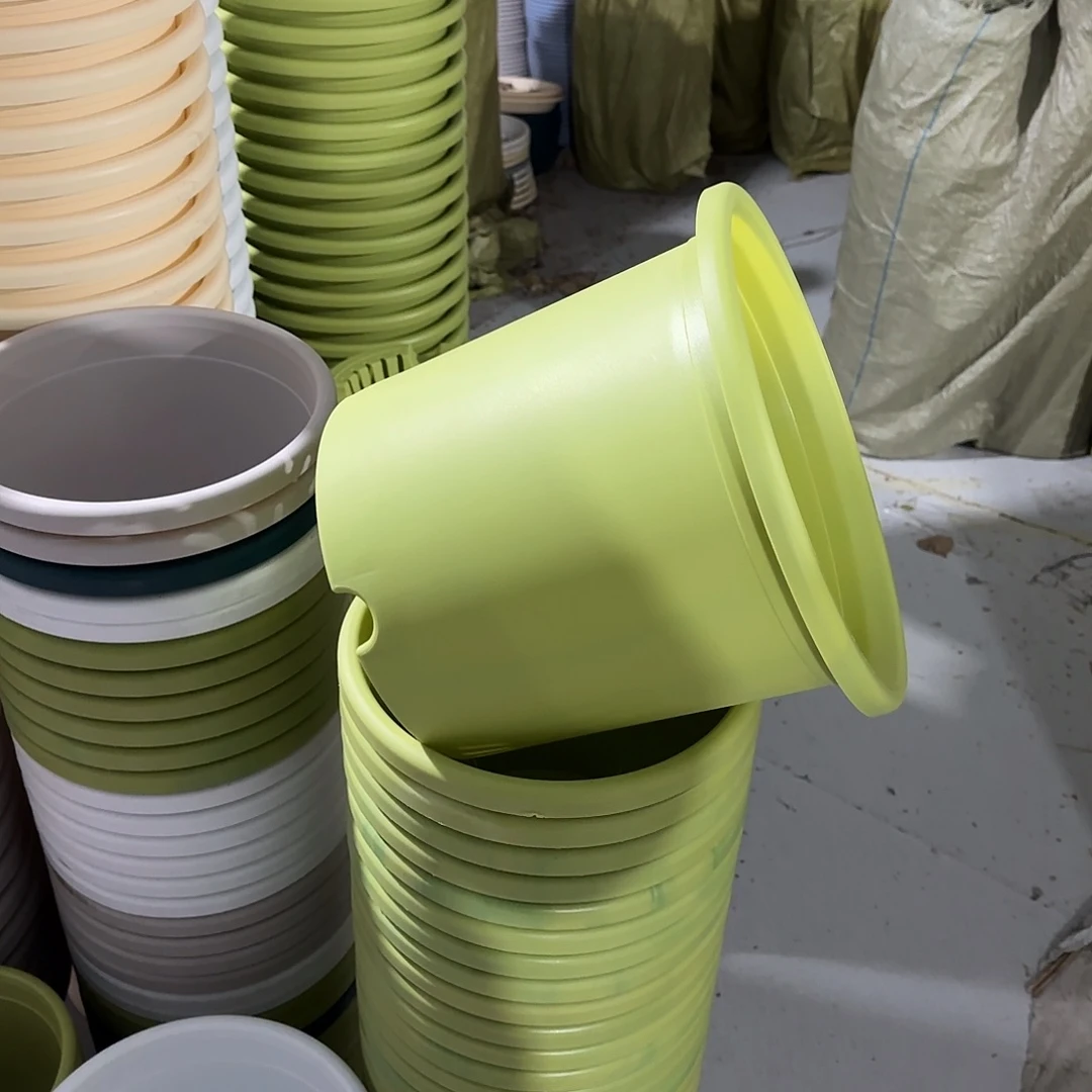 微瑕花盆2号果绿6，米黄6无托