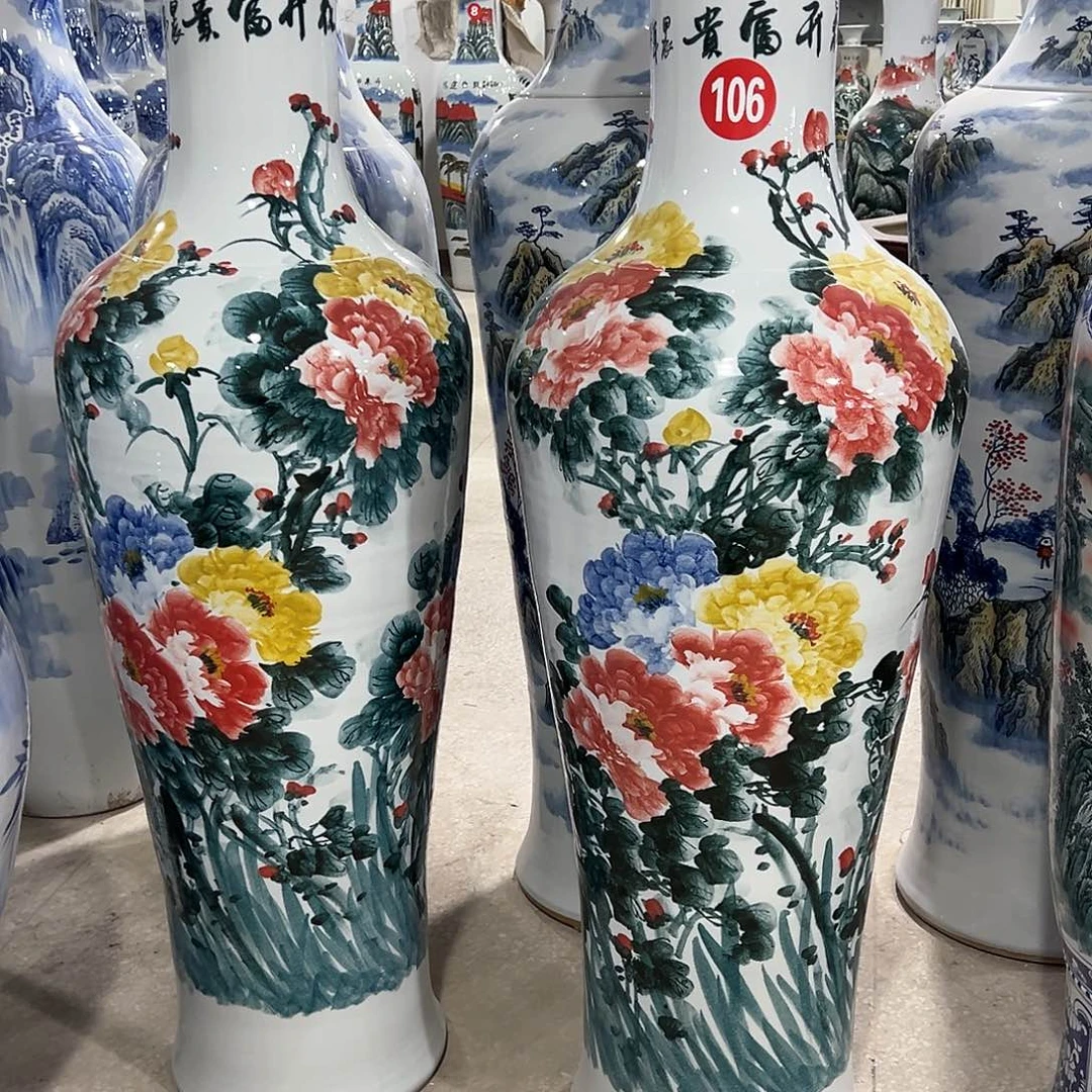 瓶用****5景德镇陶瓷1.6米高度一对