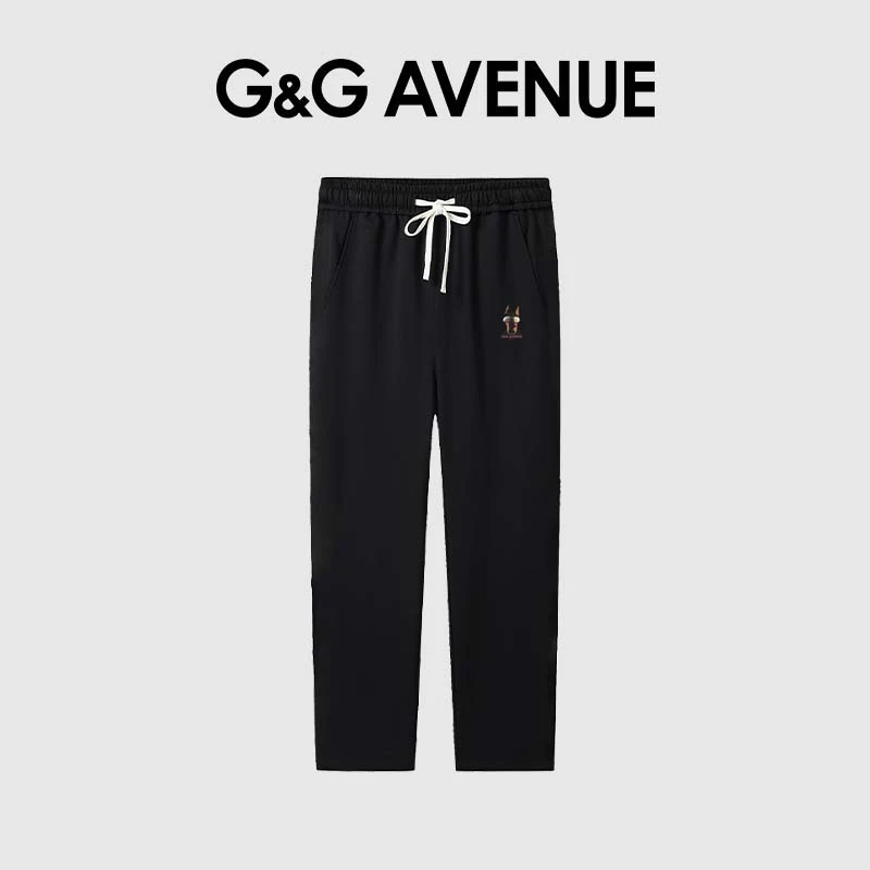法国G&G AVENUE抽绳时尚简约潮流百搭基础款出门日常居家长裤纯色