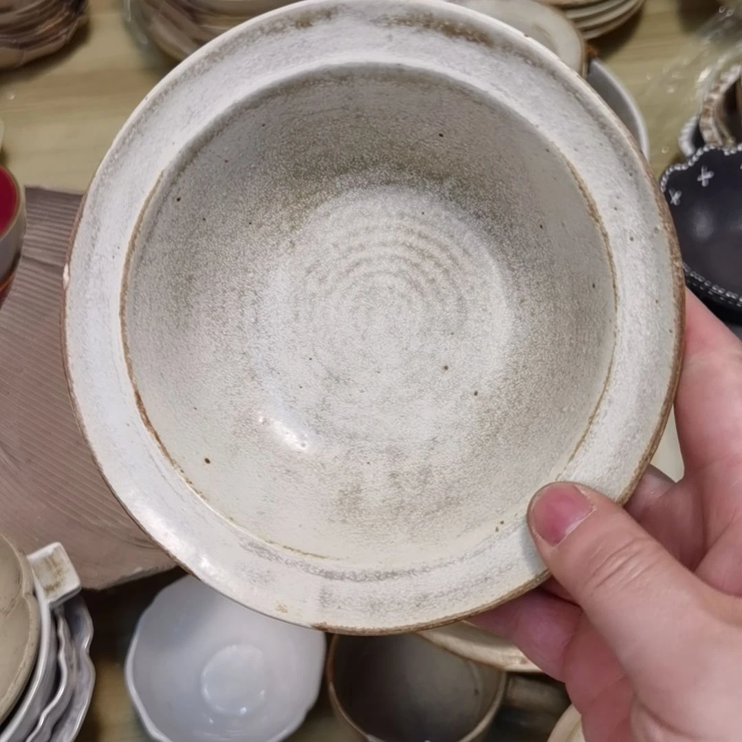 瓷片微瑕粗陶六寸草帽深两个一组