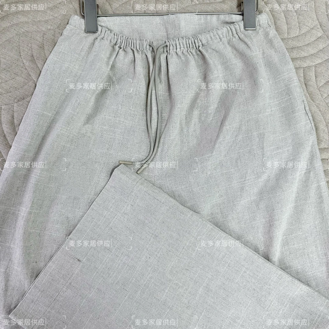 【巴黎系列】重磅汉麻雨露麻宽松长裤