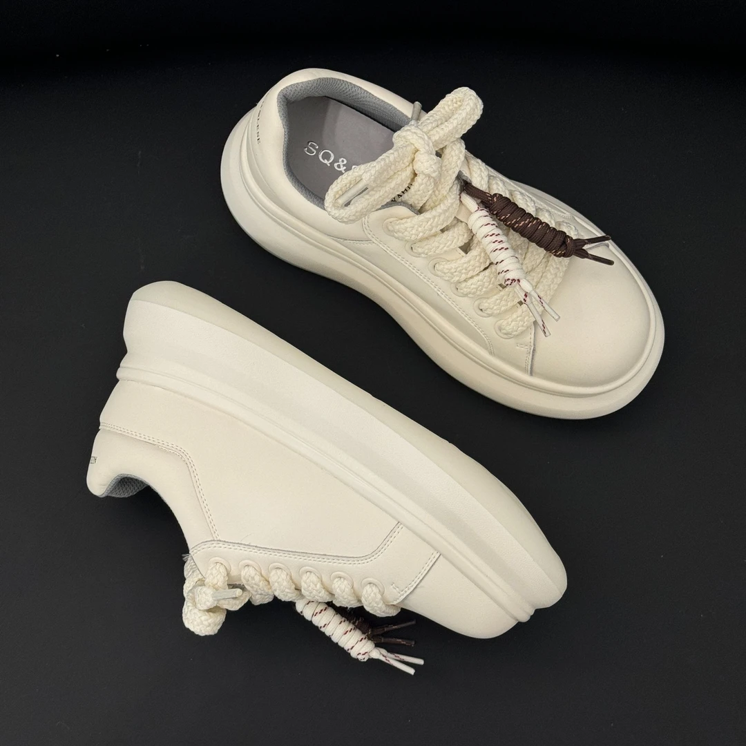 【呆哥专属】新款秋季休闲松糕增高低帮厚底小白鞋5866-2