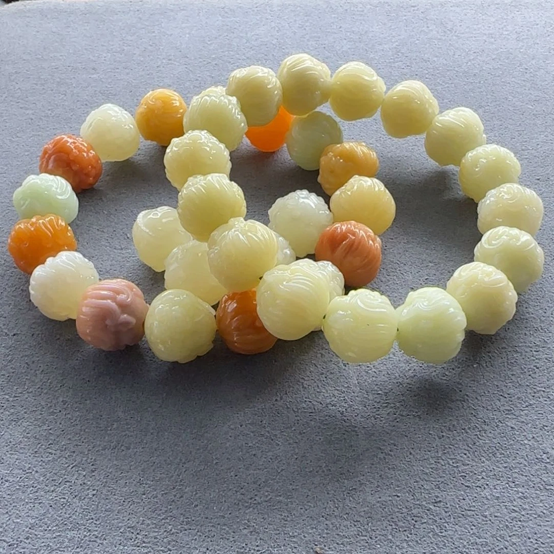 石英质玉（缅黄）手串未镶嵌@****&