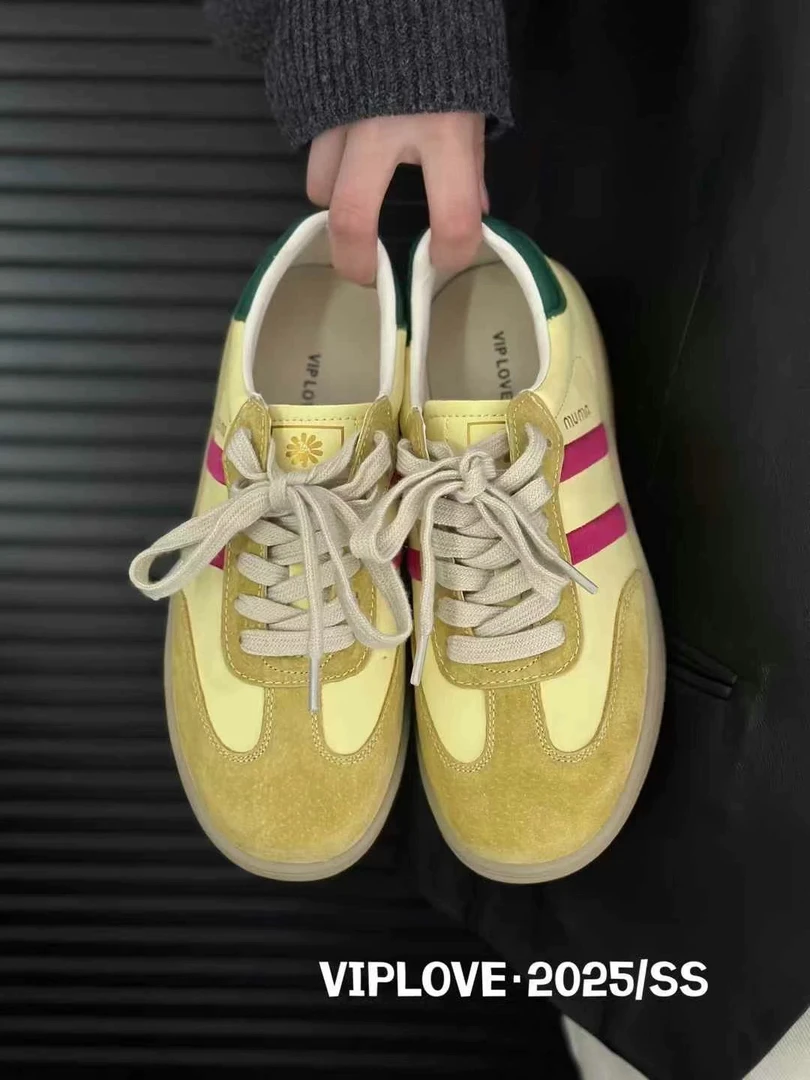 SUSU 复古德训板鞋平底系带百搭舒适德训鞋 57-708  四右1