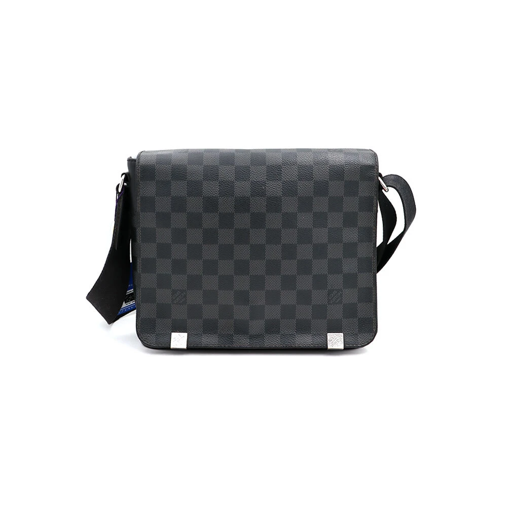 95新 LouisVuitton/路易威登 97新经典黑棋盘格邮差包25*23/40106