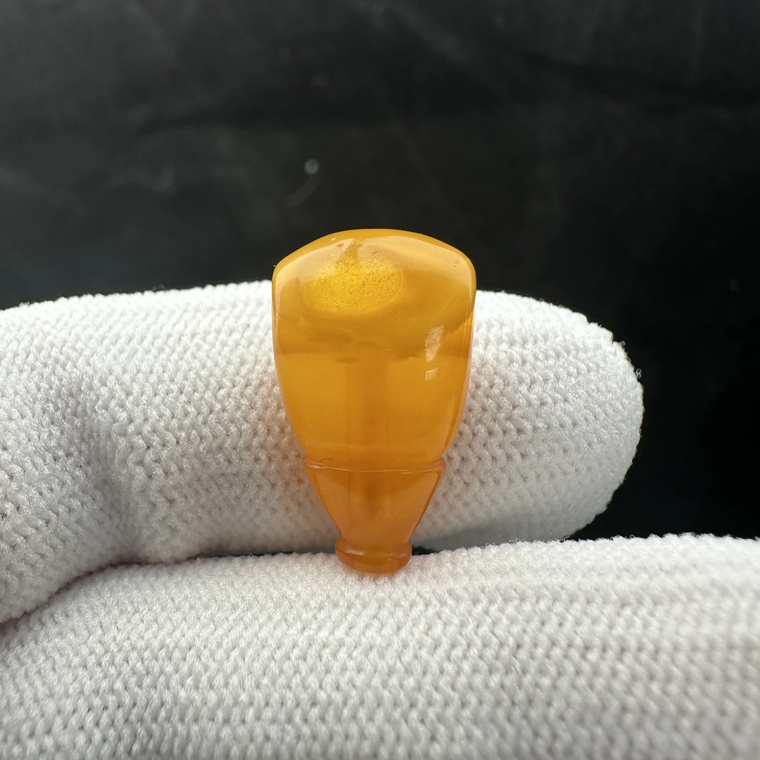D2369天然蜜蜡制品 俄料瑕疵三通11.7mm 一物一图假一罚十