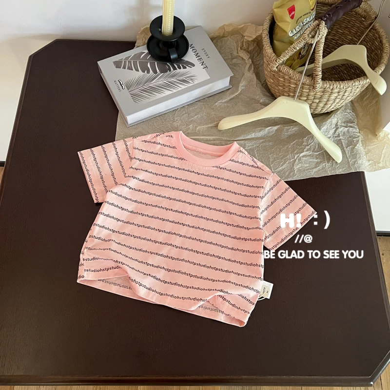 【百分百棉】郝叔童品2025夏季新款洋气潮流男童短袖T袖潮YS5227