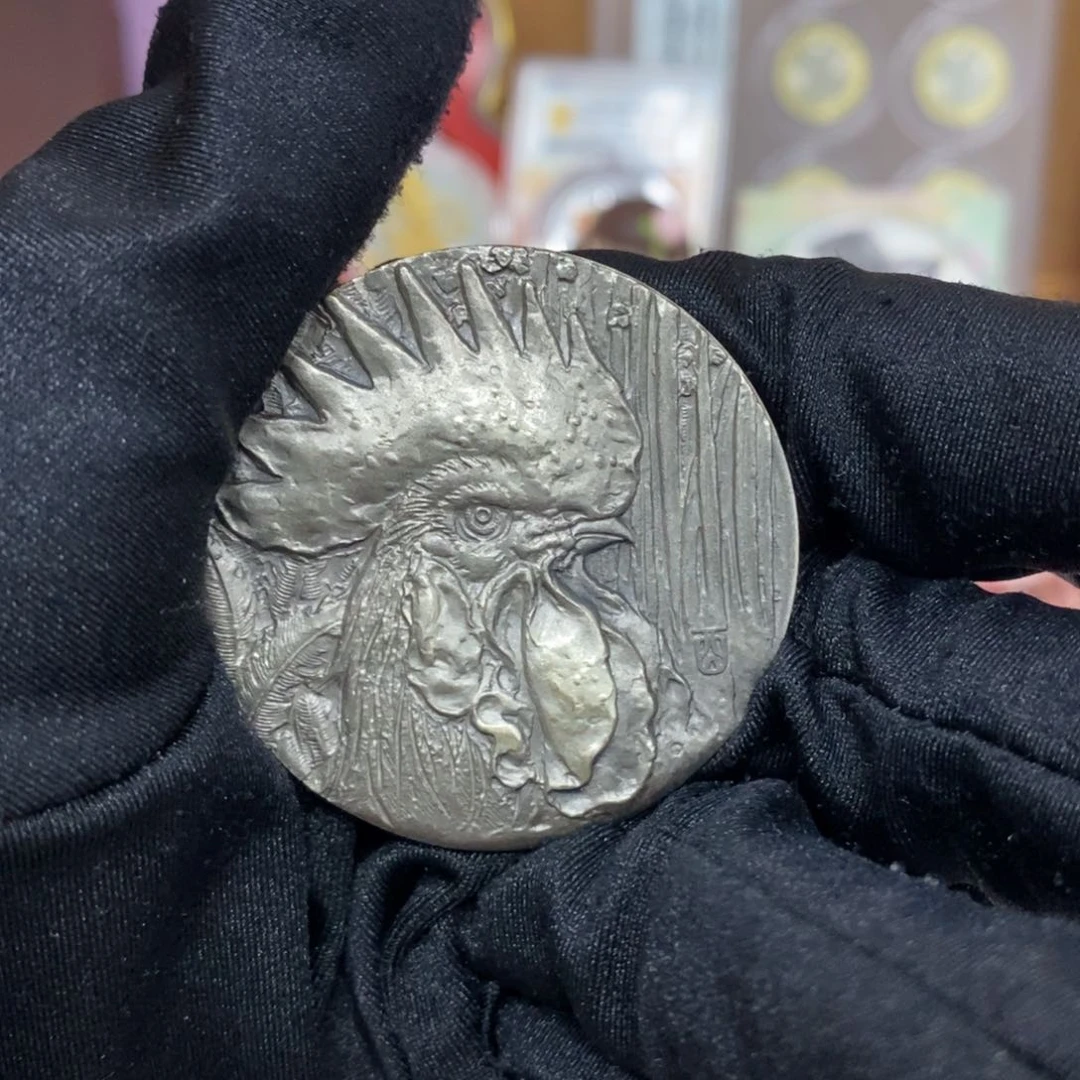 纯银鸡首银章80克带证书