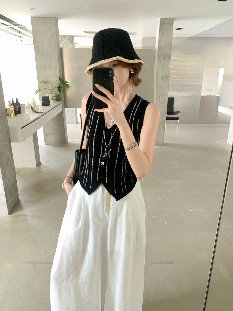 【芝士Cheese】假日fresh 通勤显瘦时尚百搭夏季宽松条纹韩版背心
