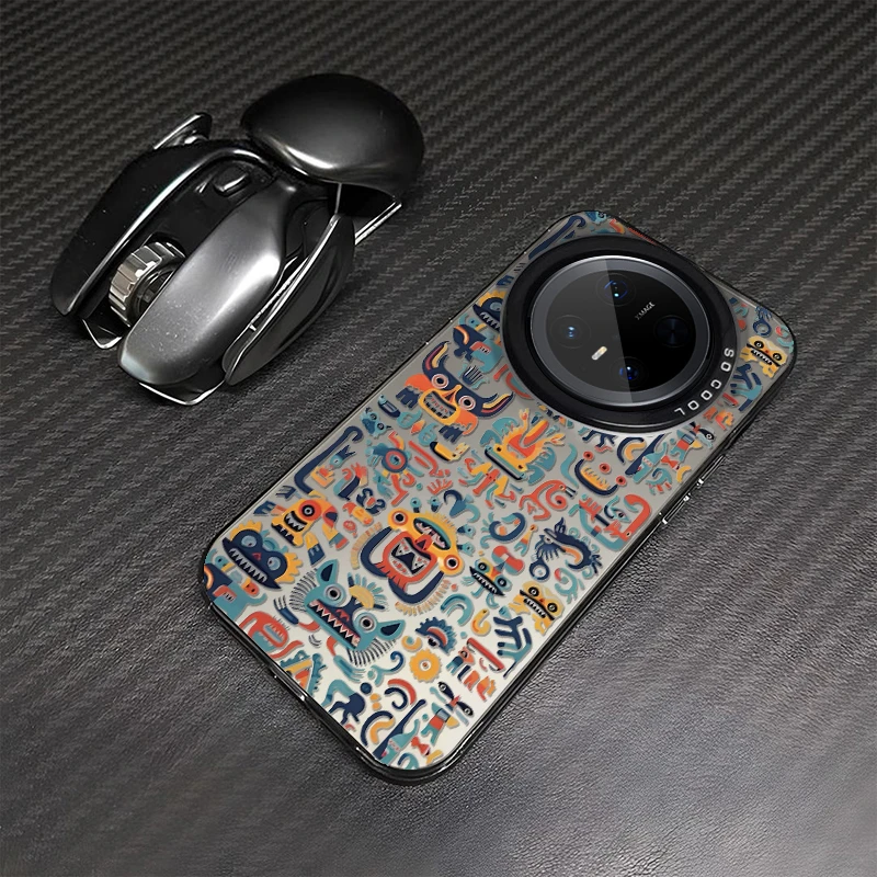 玛雅图腾适用荣耀X60Pro手机壳创意x50i个性magic7/6磨砂防摔外壳